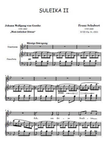 Suleika II Partitions gratuites